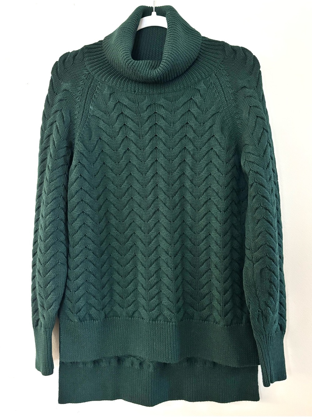 Wilfred Forest Green Cable Turtleneck Sweater - Picture 3 of 6